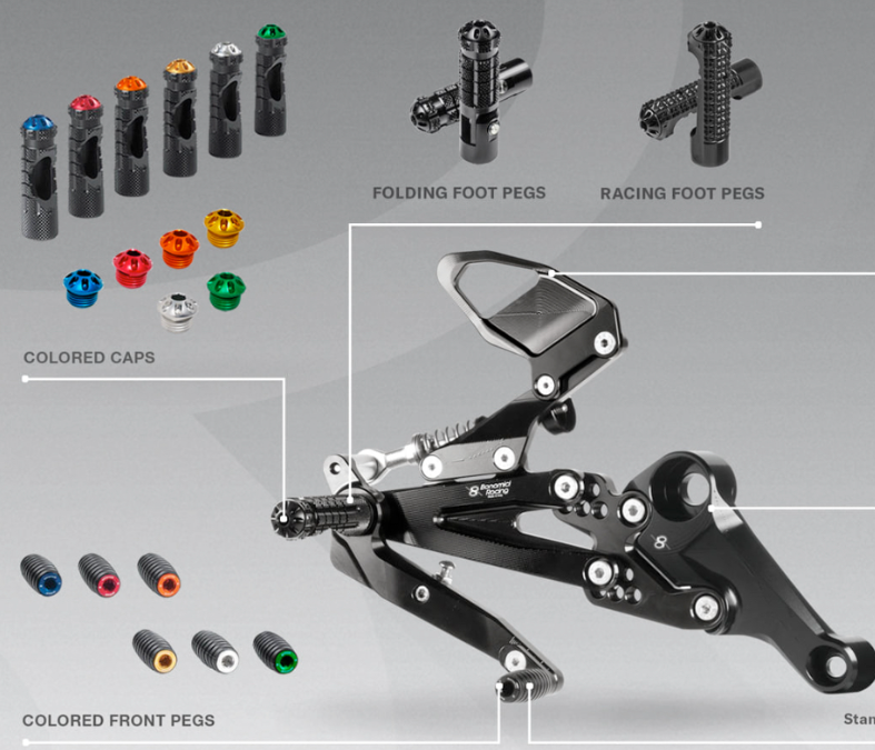 Bonamici Colored Foot/Toe Pegs for Adjustable Rearsets